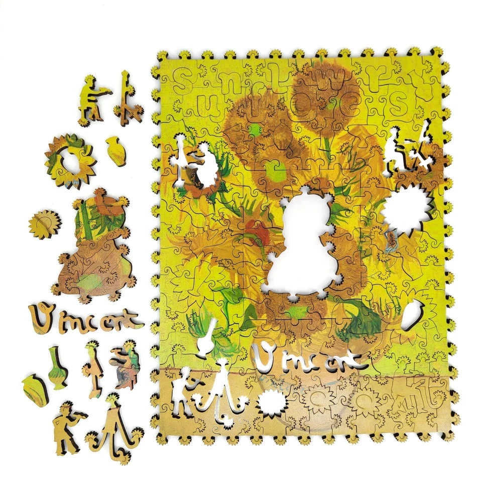 Деревянная головоломка для взрослых от FoxSmartBox - 170 штук - подсолнухи (4) - Изображение 2 из 4