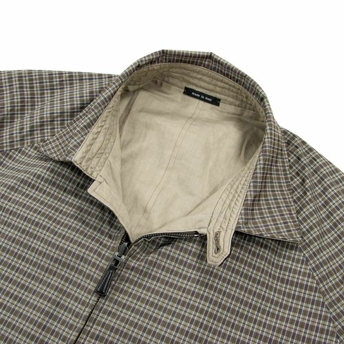 Neu mit Etikett $ 1995 Zegna hellbraun kariert Mikrofaser Lederbesatz Rev. Blouson Jacke 48R - Bild 5 von 8