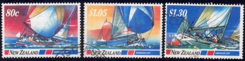 1987 New Zealand SC# 868-870 - Blue Water Classics  - Boats - 3 Different - Used - Picture 1 of 2