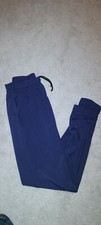 VTG 80's Navy Blue Shiny Lycra Spandex Run Leggings Fitness Gear;M;EUC;Rare 