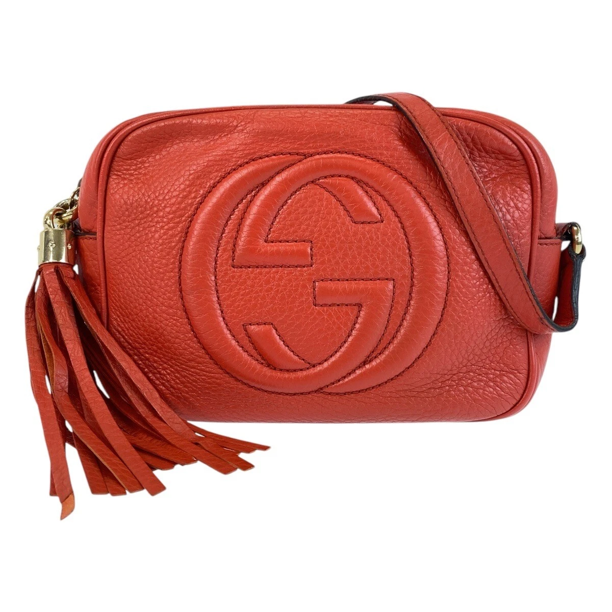 GUCCI Soho Interlocking 308364 Sac à bandoulière diagonale Pochette Quincaillerie Rouge Or