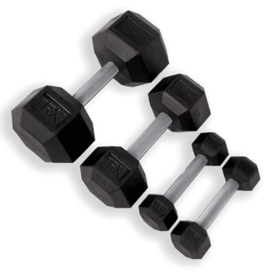 TRX Hex Rubber Dumbbell 35 Lb - Sold By Each $1 PER LB, FREE SHIPPING