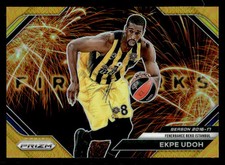 Ekpe Udoh 2023-24 Panini Prizm EuroLeague #11 Fireworks Gold #01/10