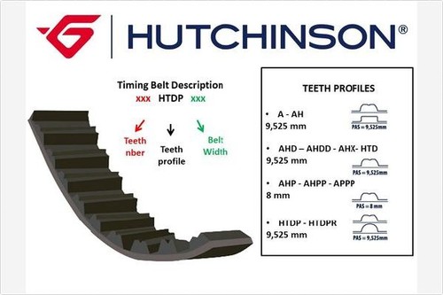 TIMING BELT 144 HTDP 25.4 FOR FIAT SCUDO/Platform/Chassis/Van/Bus ULYSSE FORD - Picture 2 of 8