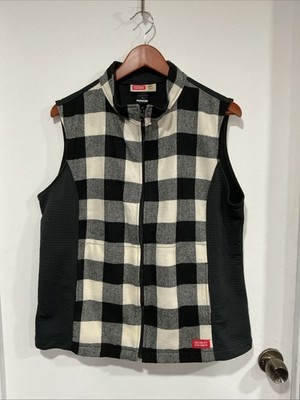 Stormy Kromer The Harvest Vest, Wool, XL, Buffalo Check Plaid, Cream, Made In US