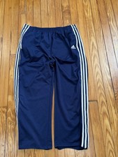 Adidas Track Pants Men Sz Large Navy/White Striped Breakaway Side Snap VTG 90's
