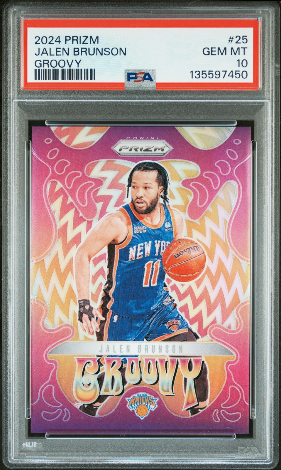 2024 Panini Prizm Groovy Jalen Brunson PSA 10