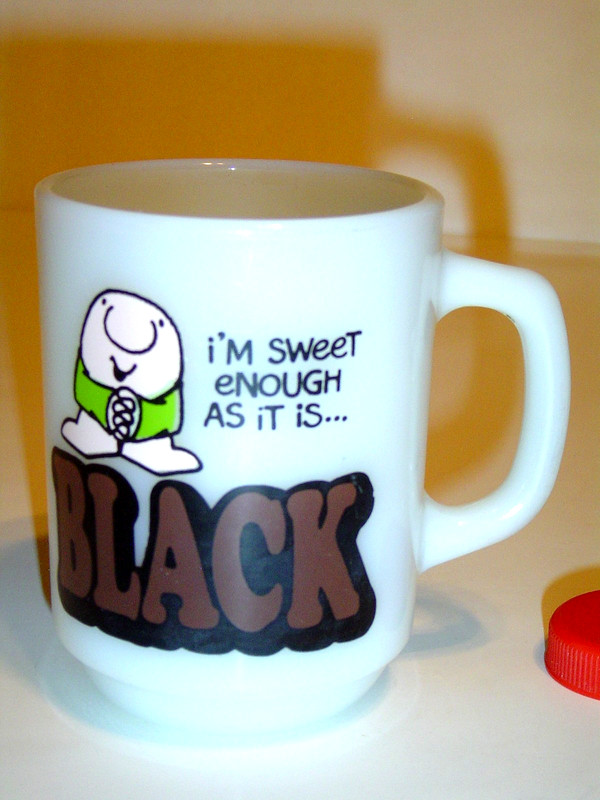 ZIGGY MUG "BLACK I'm Sweet" 4" tall HOLDS 11 ounces BRIGHT GRAPHICS EXCELLENT