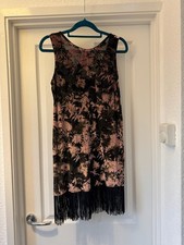 Pretty Velour Velvet Topshop Party/Cocktail Dress - Size 8 VGC