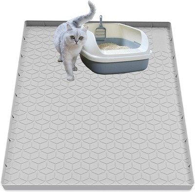 Cat Litter Mat for Litter Box, Silicone Large Cat Litter Trapping Mat - 34x22...