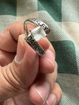 Harley-Davidson 2008 Sterling Silver 925 Cubic Zirconia Bypass Ring