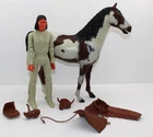 Marx Johnny West Geronimo Action Figure few Access & Pinto Horse Great Condition