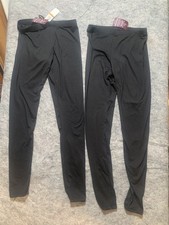 2 Pack Felina Womans Leggings Size S Lightweight Black Wide Waistband NWT 0687