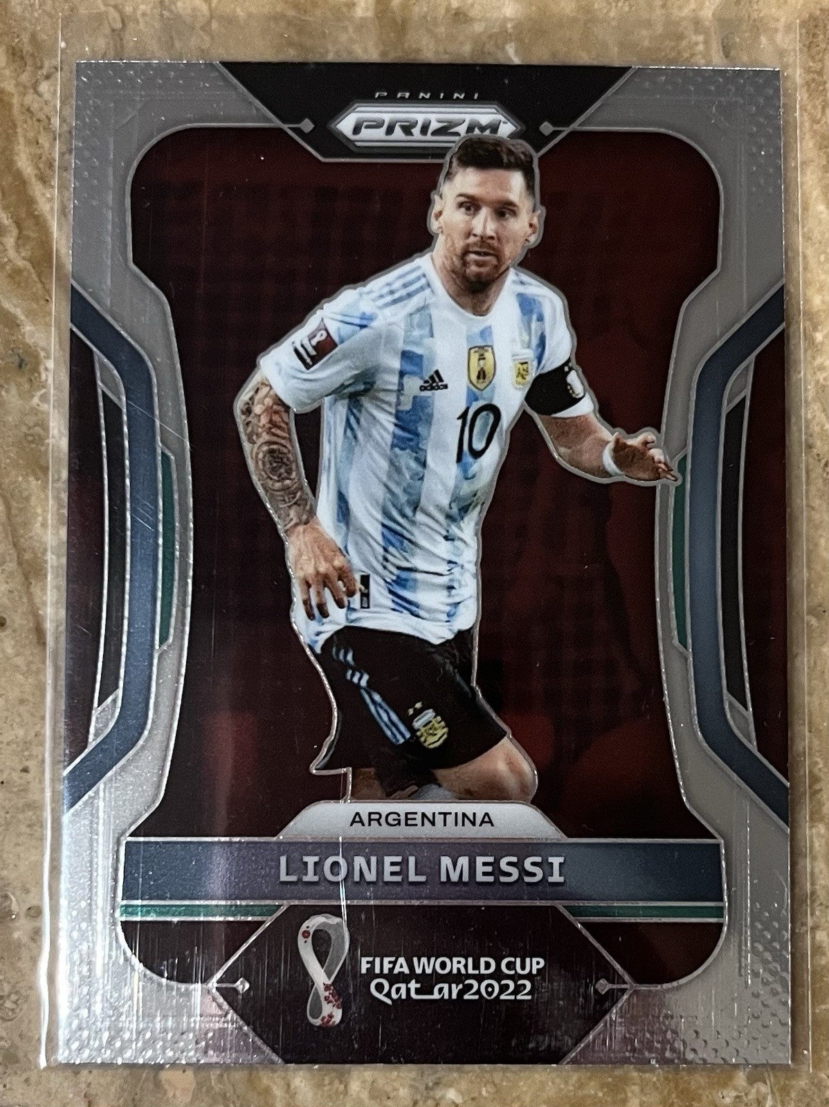 Panini 2022 Prizm World Cup Qatar Lionel Messi Argentina #7 Base Set Card view 2