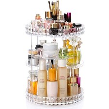 Acrylic 360 Degree Rotation Makeup Organizer, Cosmetic Storage holder shelf r...