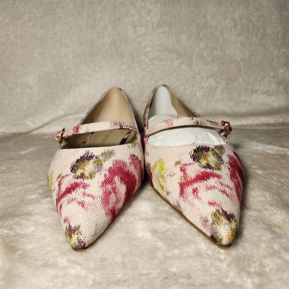 Stuart Weitzman Emilia Mary Jane Pisos Floral Jacquard Rosa Talla 8 Foto 3 de 4