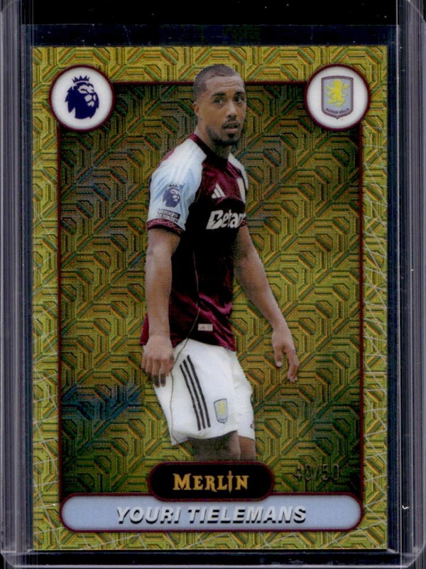 2026 Topps Merlin Premier League Youri Tielemans Gold Mojo Refractor #/50