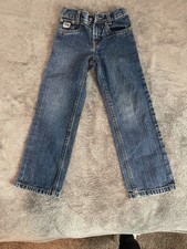 Boys Cinch Cowboy Western Jeans Adjustable Waist Size 6S Dark Wash White Label