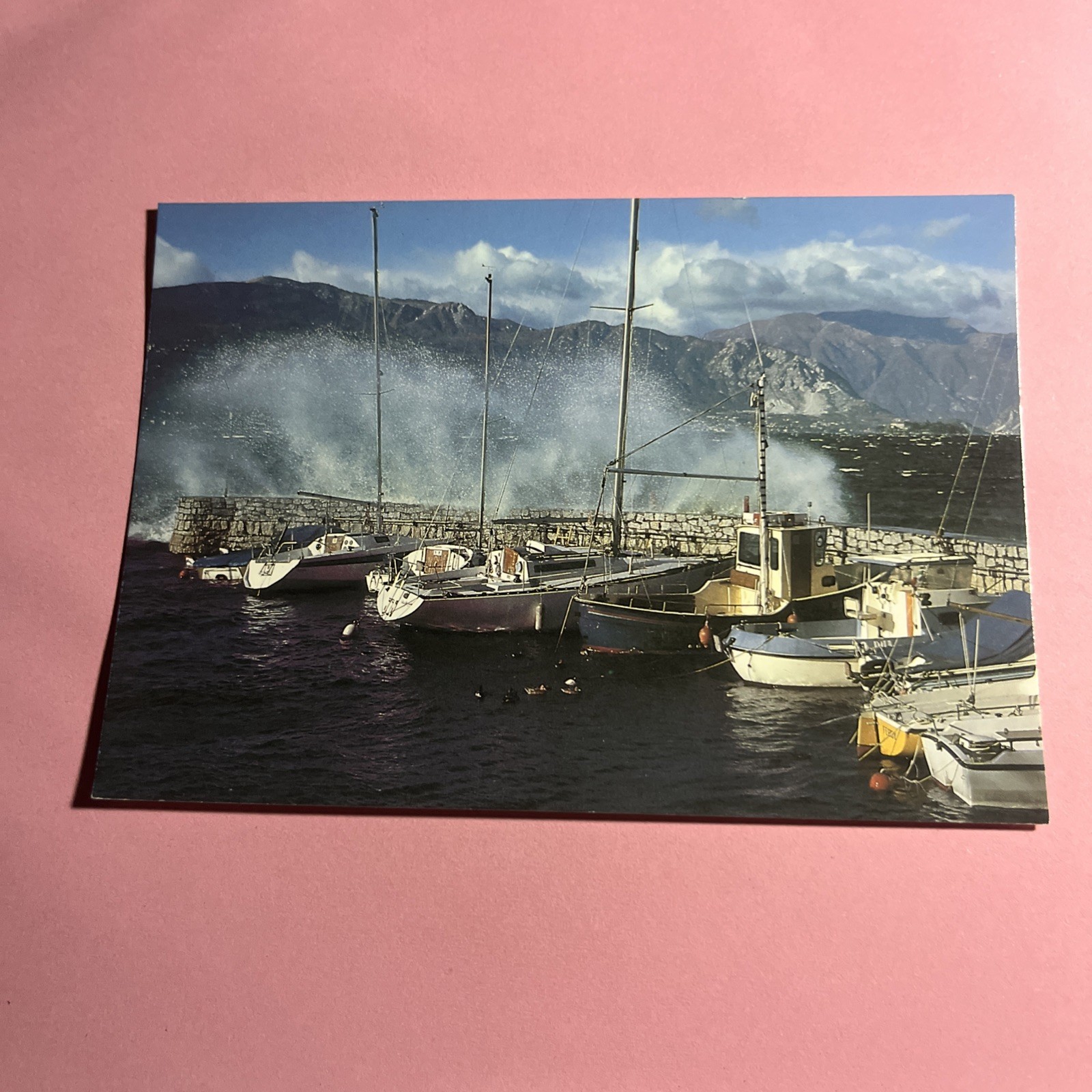 CARTOLINA A COLORI COLLEZIONE - BURRASCA SUL LAGO MAGGIORE CERRO DI LAVENO M.