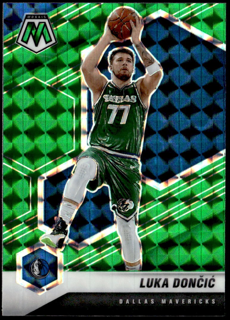 2020-21 Panini Mosaic #47 Luka Doncic Mosaic Green E1