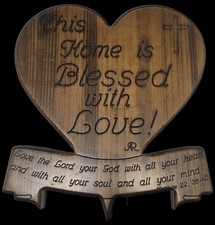 Suspension murale en bois coeur personnalisé décoration maison