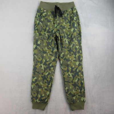 FIGS Zamora HW Yoga Jogger Scrub Pants Womens Small Green Geometric W23SW2067