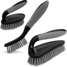 Scrub Brush Set of 3pcs - Cleaning Shower Scrubber with Ergonomic Handle and Dur