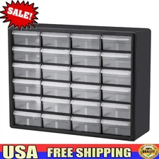 24 Compartment Plastic Parts Storage Hardware、Craft Cabinet Drawer Organizer Box
