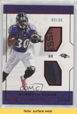 2016 Panini National Treasures Red Jersey Number 3/30 Kenneth Dixon #37 READ 5x8