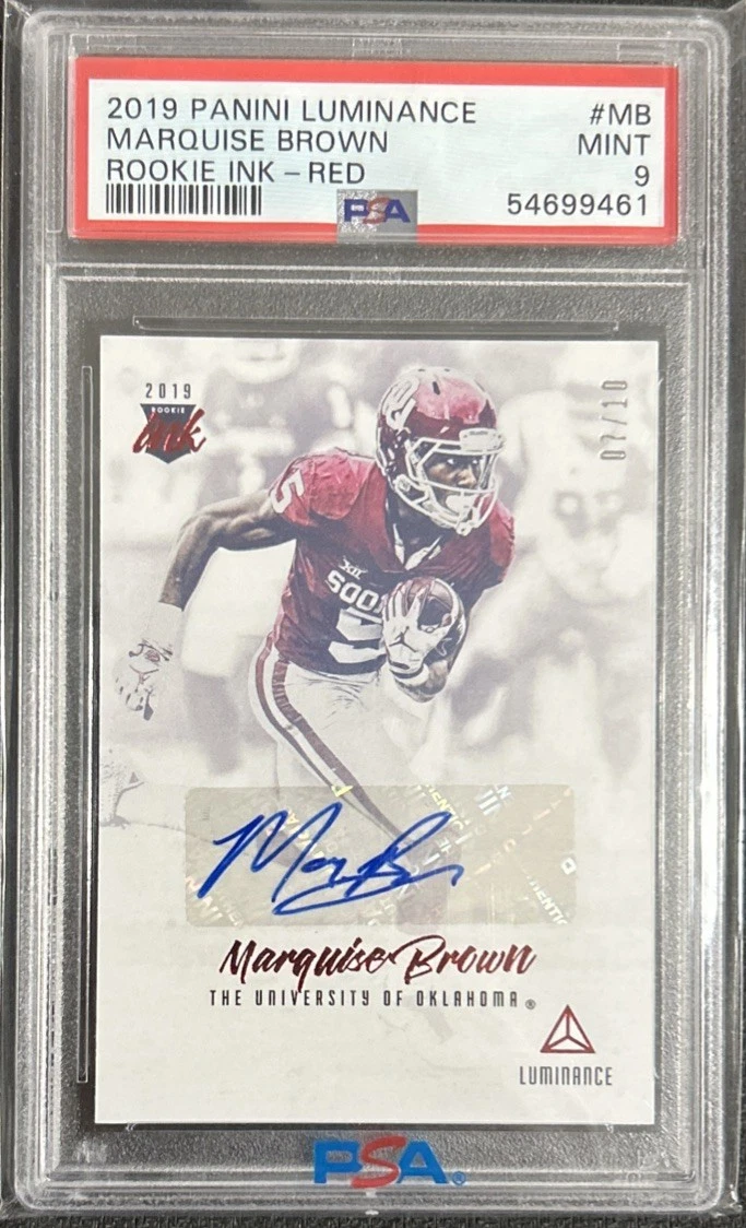 Marquise Brown Panini Luminance Rookie Ink #MB Red
