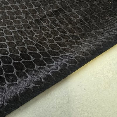 Schwarz Krokoprägung Samt Stoff Kleid Handwerk Kissen 58'' breit pro Meter (GN)