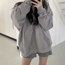 Women's Loose Cardigan Jacket Thickened Plus Fleece Warm Winter Open Front Long