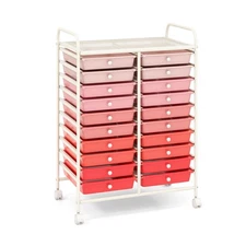 20 Drawer Rolling Storage Cart Tools Scrapbook Paper Office School Organizer