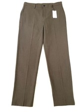 NEW Mango MNG Slim Fit Flannel Trouser Men's 34x31 Brown Dress Pants