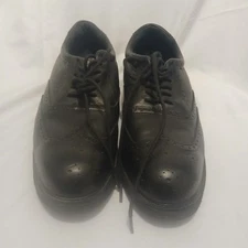 New Men's Rockport Works Genuine Leather Steel Toe Black Shoe Size 10W (RK6741)