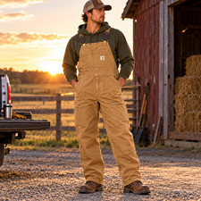 Carhartt FR Overalls Size 44 x 33 Duck Quilt Lined Bibs Double Knee Insulated