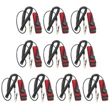 10 Pack ESD Wrist Strap with Grounding Plug, Adjustable Coiled Cord Red Red