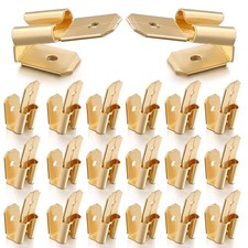 25 Pcs Piggyback Spade Connectors, Dual Male to Female Brass Quick Splice Termin