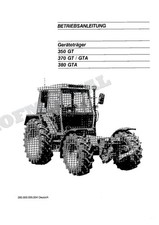 FENDT Geratetrager 350 GT 370GT/GTA 380 GTA Traktor Betriebsanleitung