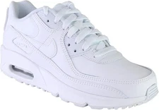 Big Kids Nike Air Max 90 LTR White/White-Metallic Silver (CD6864 100)