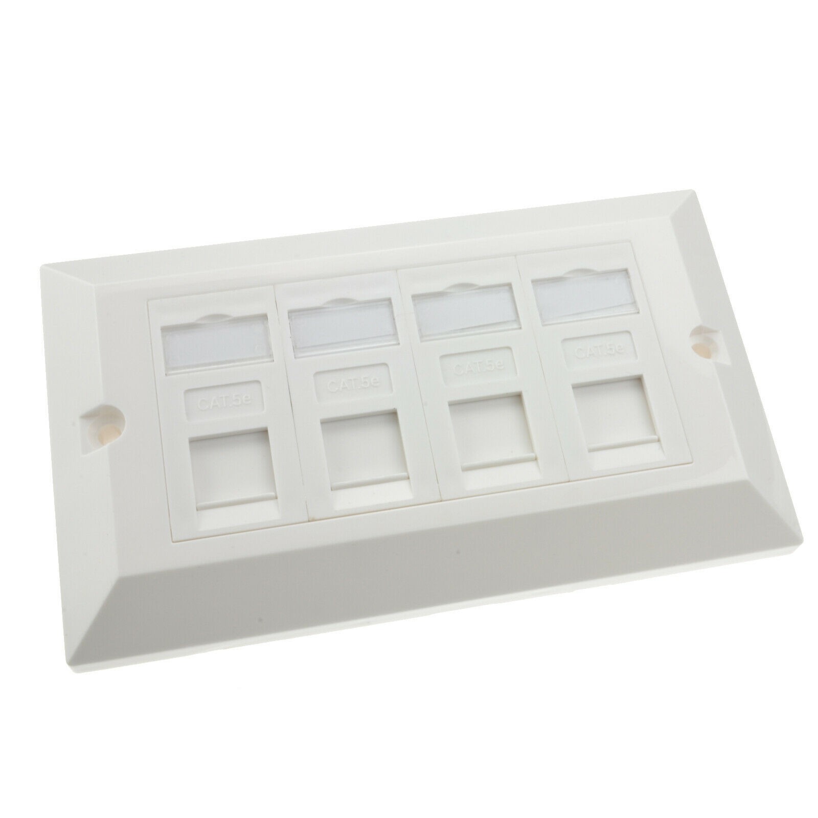 RJ45 Face Plate Wall Sockets Cat5E Quad 4 Port with Keystones Jacks 2G