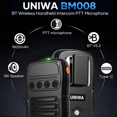 UNIWA BM008 Wireless BT Microphone Group Switch Key For PTT Walkie