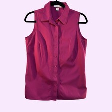 Coldwater Creek No Iron Wrinkle Resistant Blouse Lavender Pink Office Layers