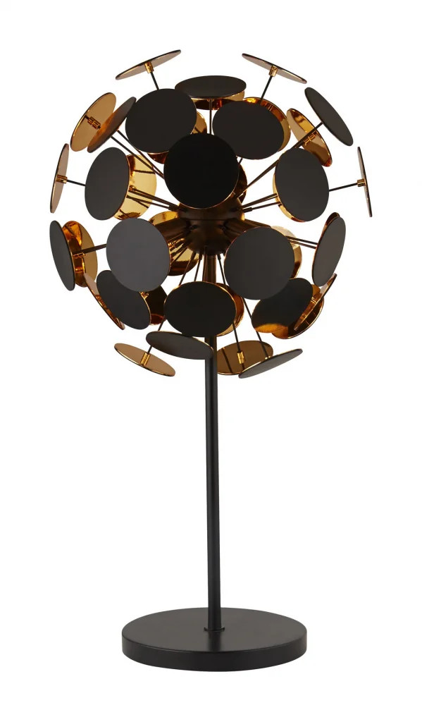 Table Light Black Discus Gold Inner Searchlight 3070BG