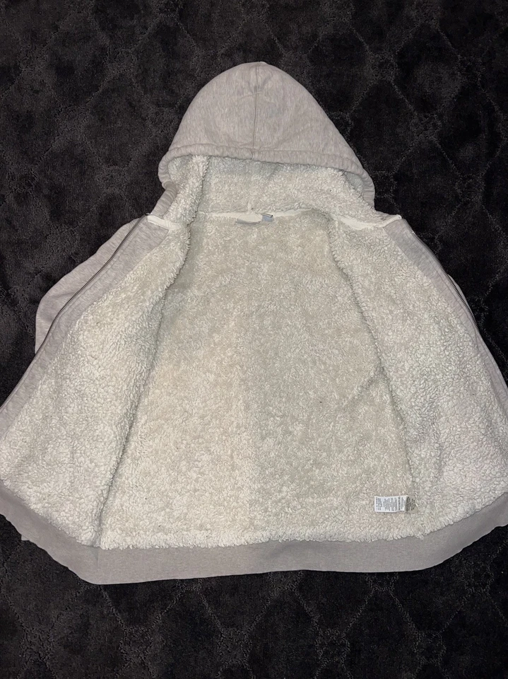 Moletom com capuz feminino L.L.Bean L Sherpa forrado de lã zíper completo bolsos macios - Imagem 3 de 4