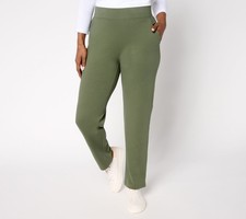 Denim  Co. Women's Petite Pants PM EasyWear French Terry Ankle Green A698559