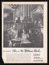 1944 Libbey Safedge Rim Glassware Biltmore Bowl Commodore Pattern Stars Print Ad