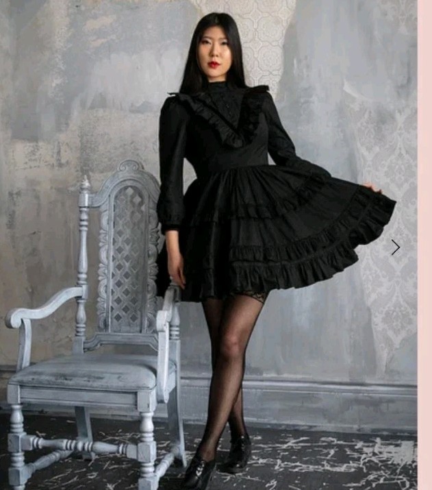 victorian black mourning dress Gloomth Victoria Victorian Mourning Dress Goth Black Large Cotton Velvet