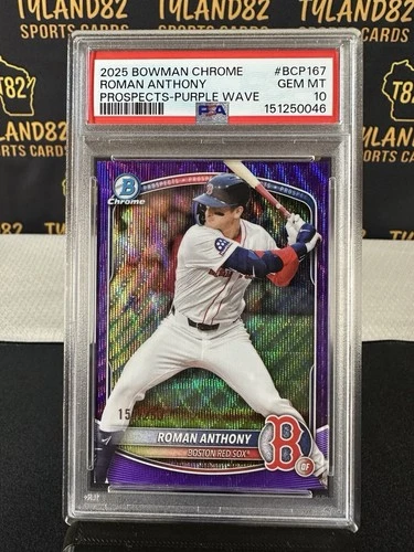 2025 Bowman Chrome Roman Anthony BCP-167 Prospects Purple Wave /250 PSA 10 NUKE
