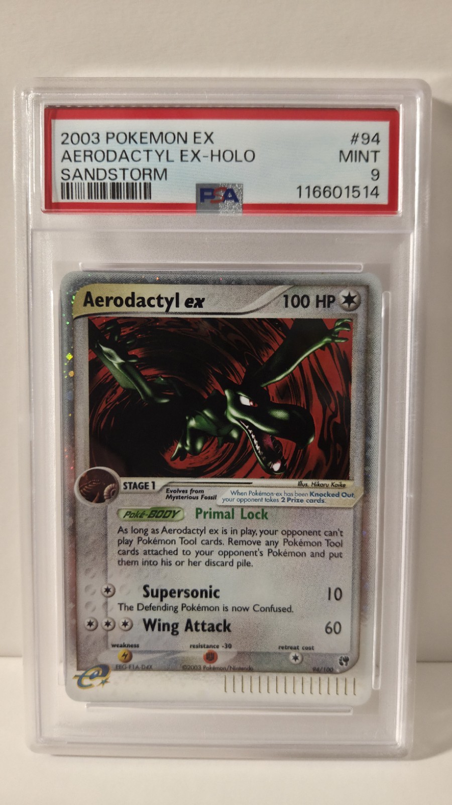 2003 Pokemon EX Aerodactyl EX HOLO Sandstorm #94 PSA 9 MINT